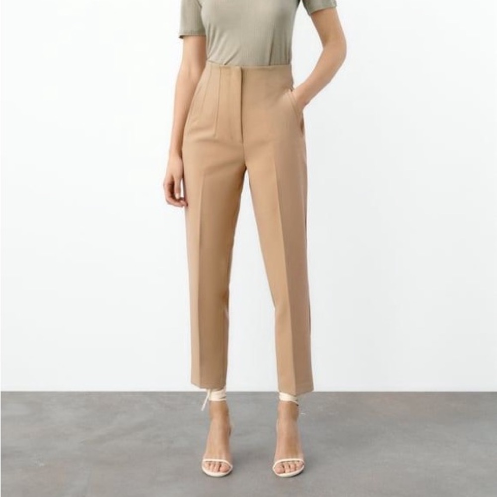 Tan High Waisted Trousers